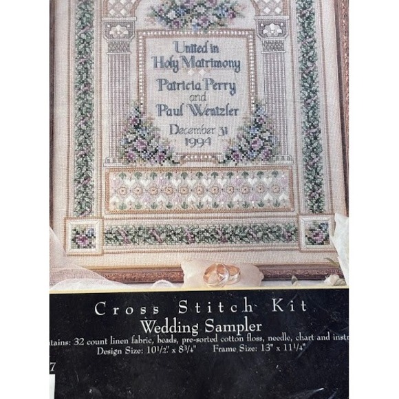Teresa Wentzler Wedding Sampler Cross Stitch Kit #13827 Partial Started Needlewo - Picture 3 of 11